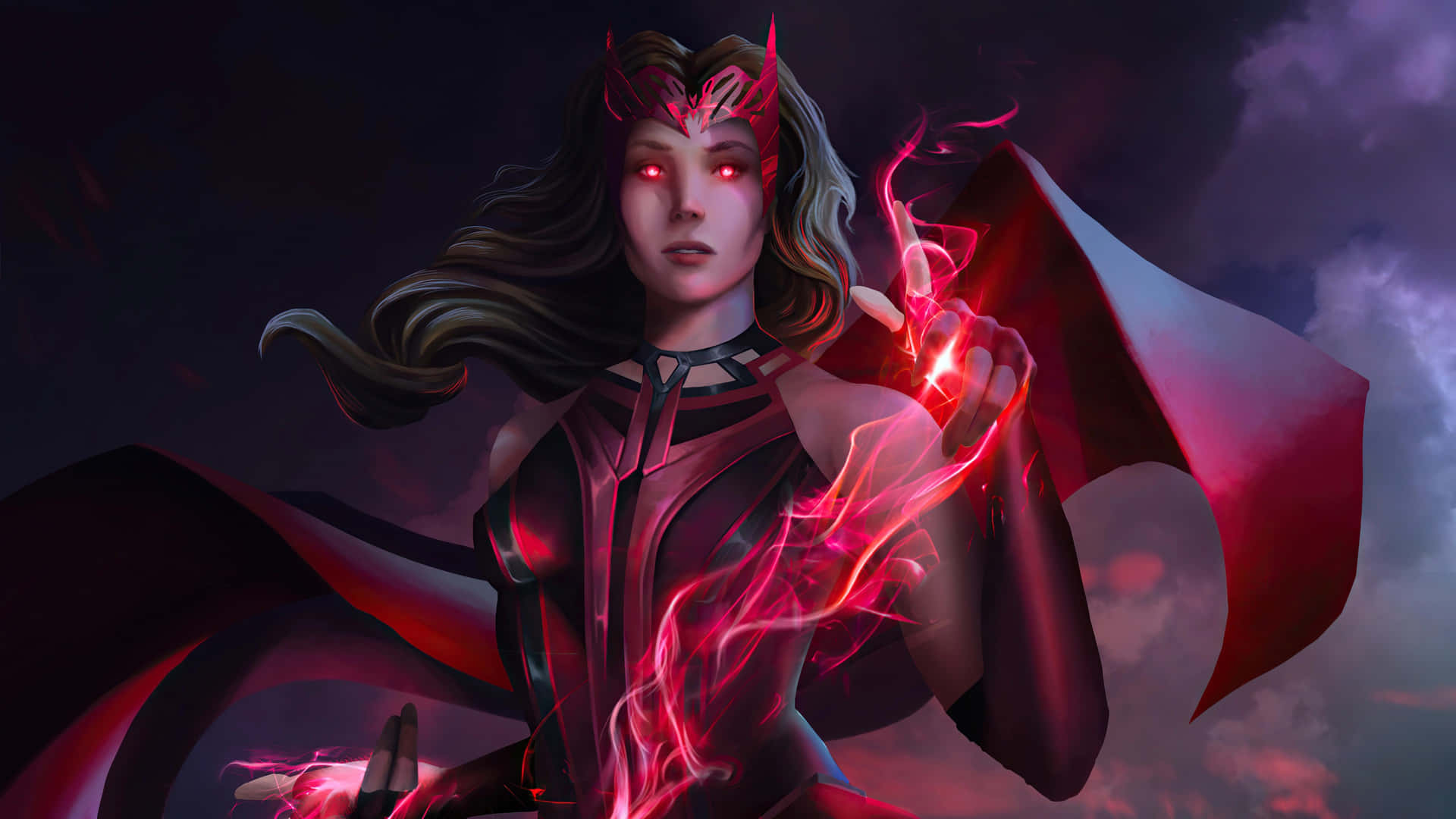 Scarlet Witch Mystical Energy Wallpaper
