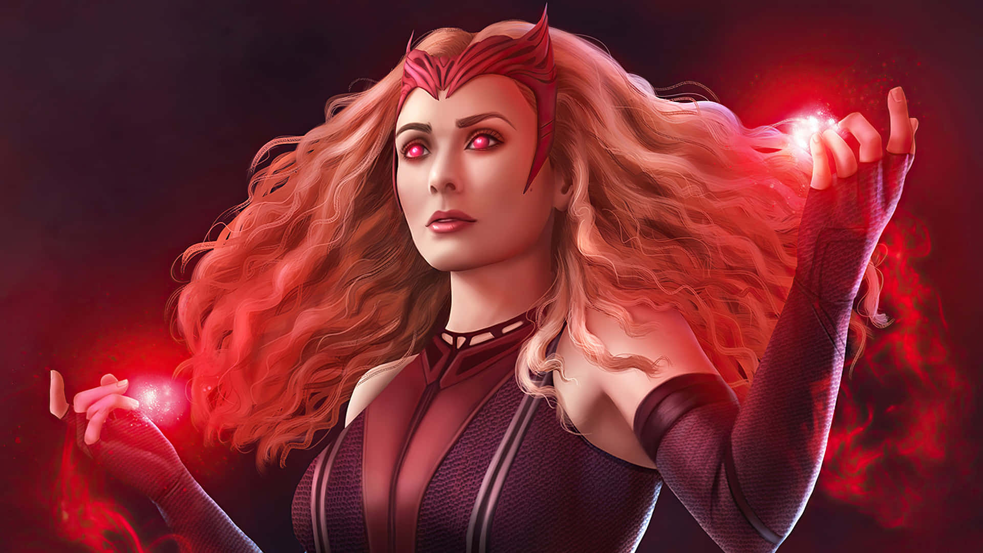 Scarlet Witch Mystical Power Display Wallpaper