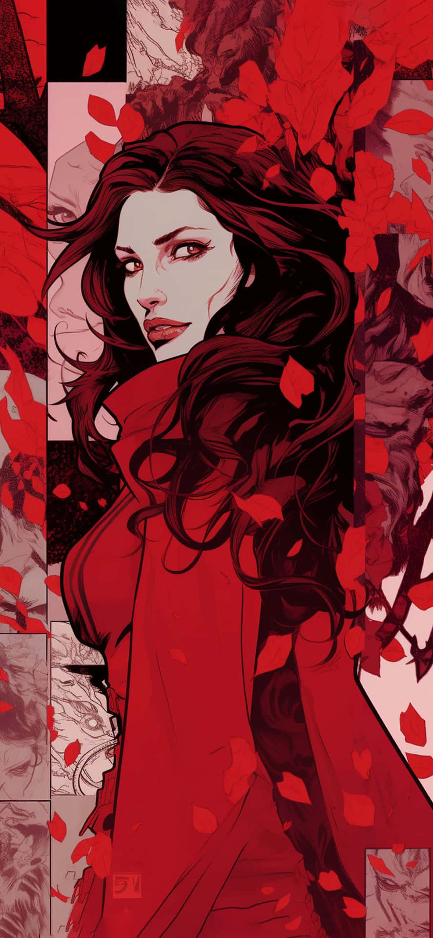 Scarlet Witch Red Portrait Wallpaper