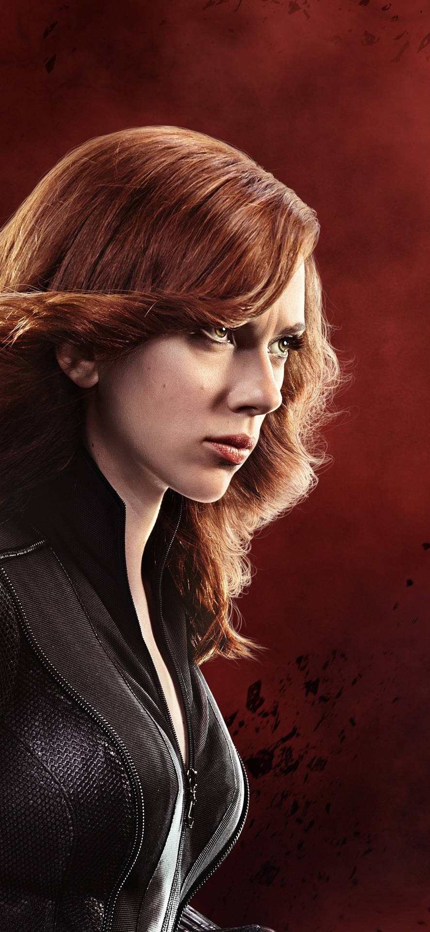 Scarlettjohansson Als Black Widow Seitliches Profil Wallpaper