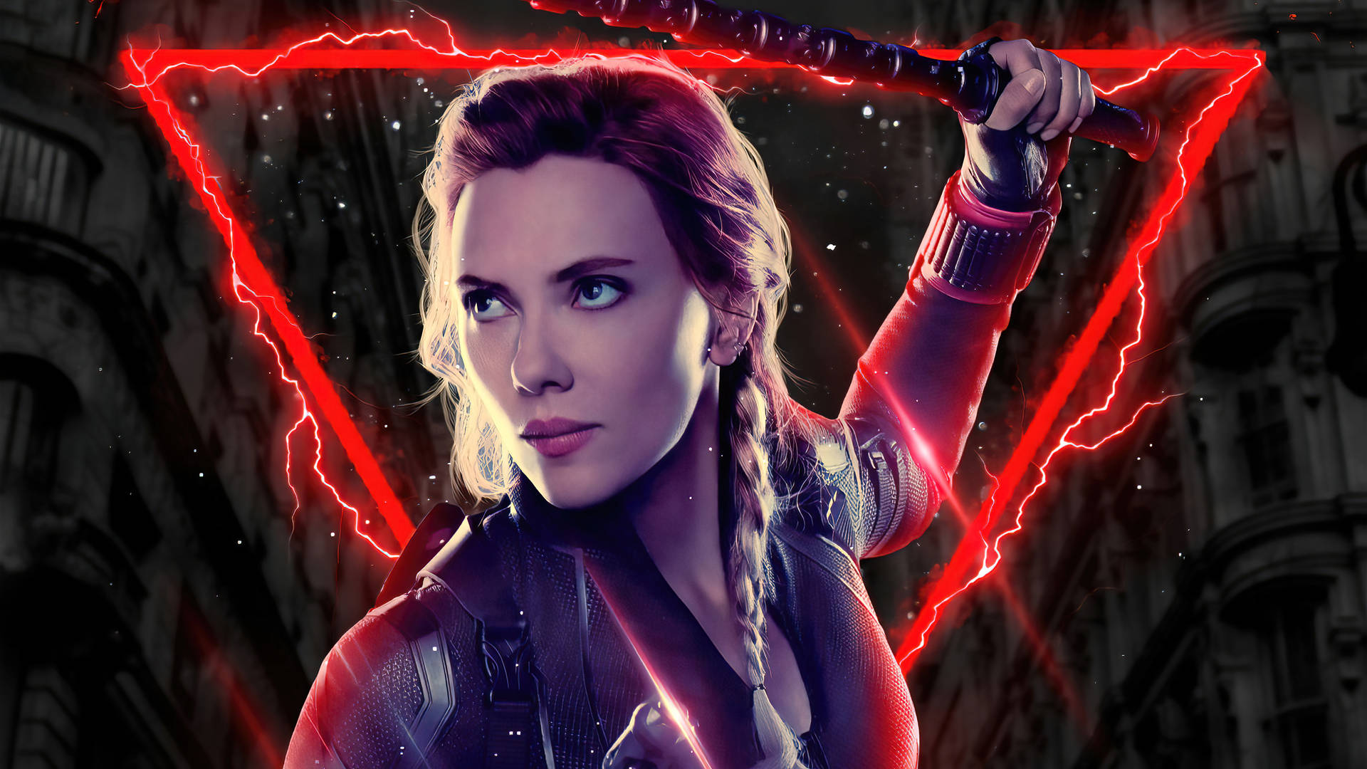 Batons Of Scarlett Johansson As Black Widow Wallpaper