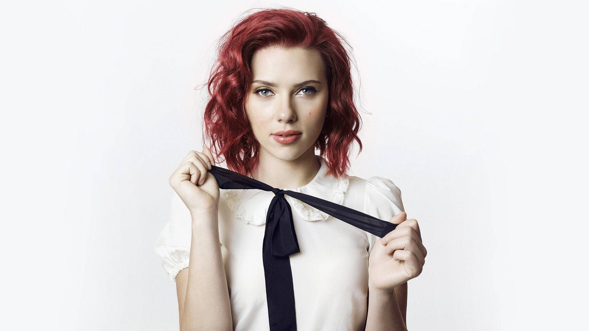 Scarlett Johansson Redhead Black Tie