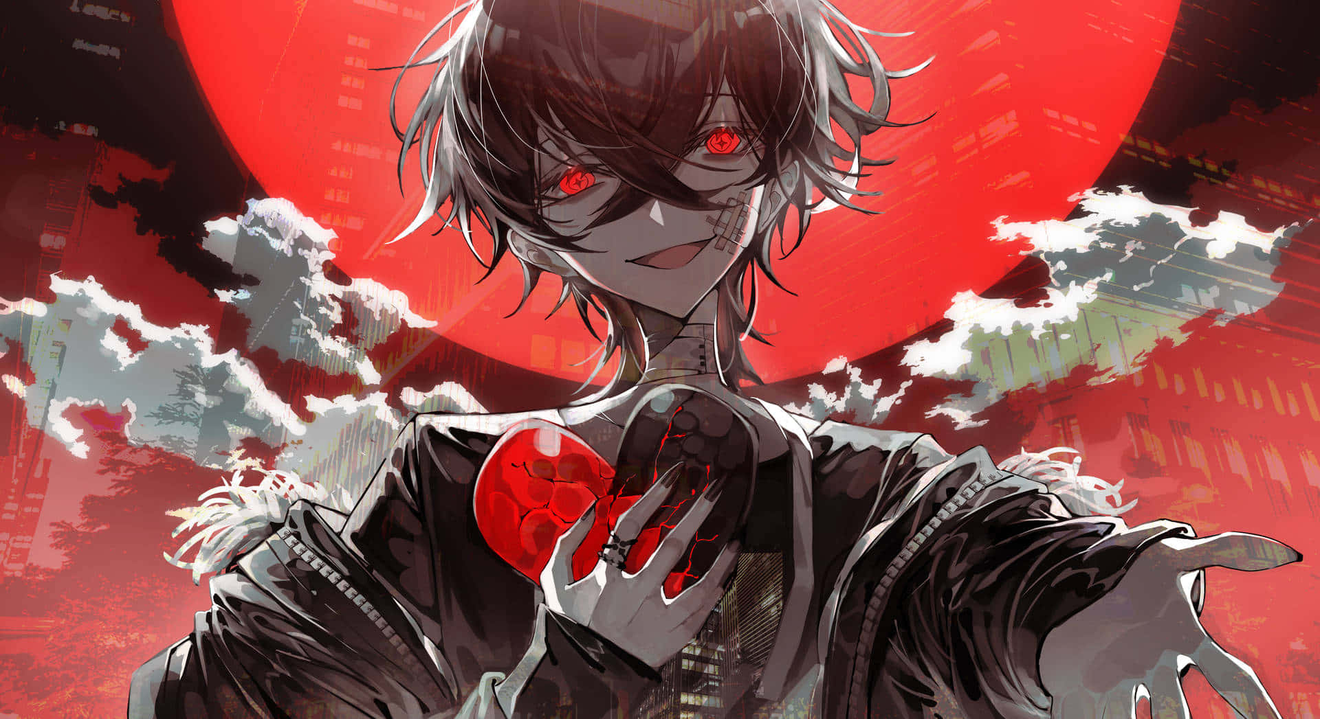 Download Scary Anime Boy Offers Heart Wallpaper 