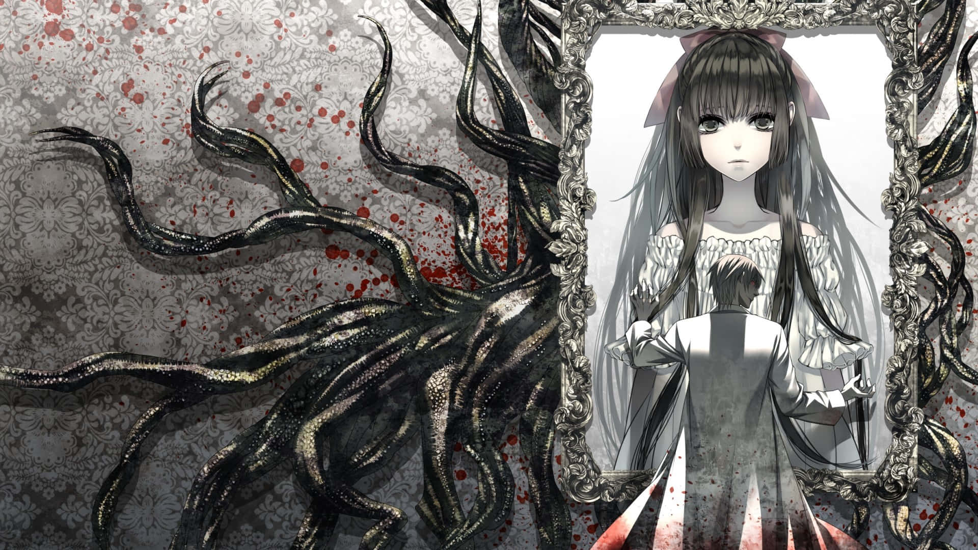HD wallpaper anime art blood creepy Dark fantasy girl Gore Gothic   Wallpaper Flare