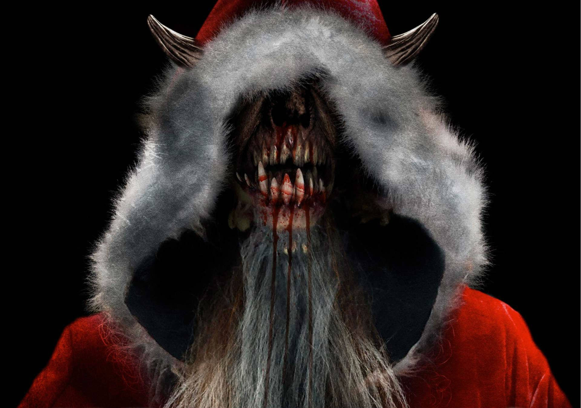Scary Christmas With A Terrifying Monster Wallpaper