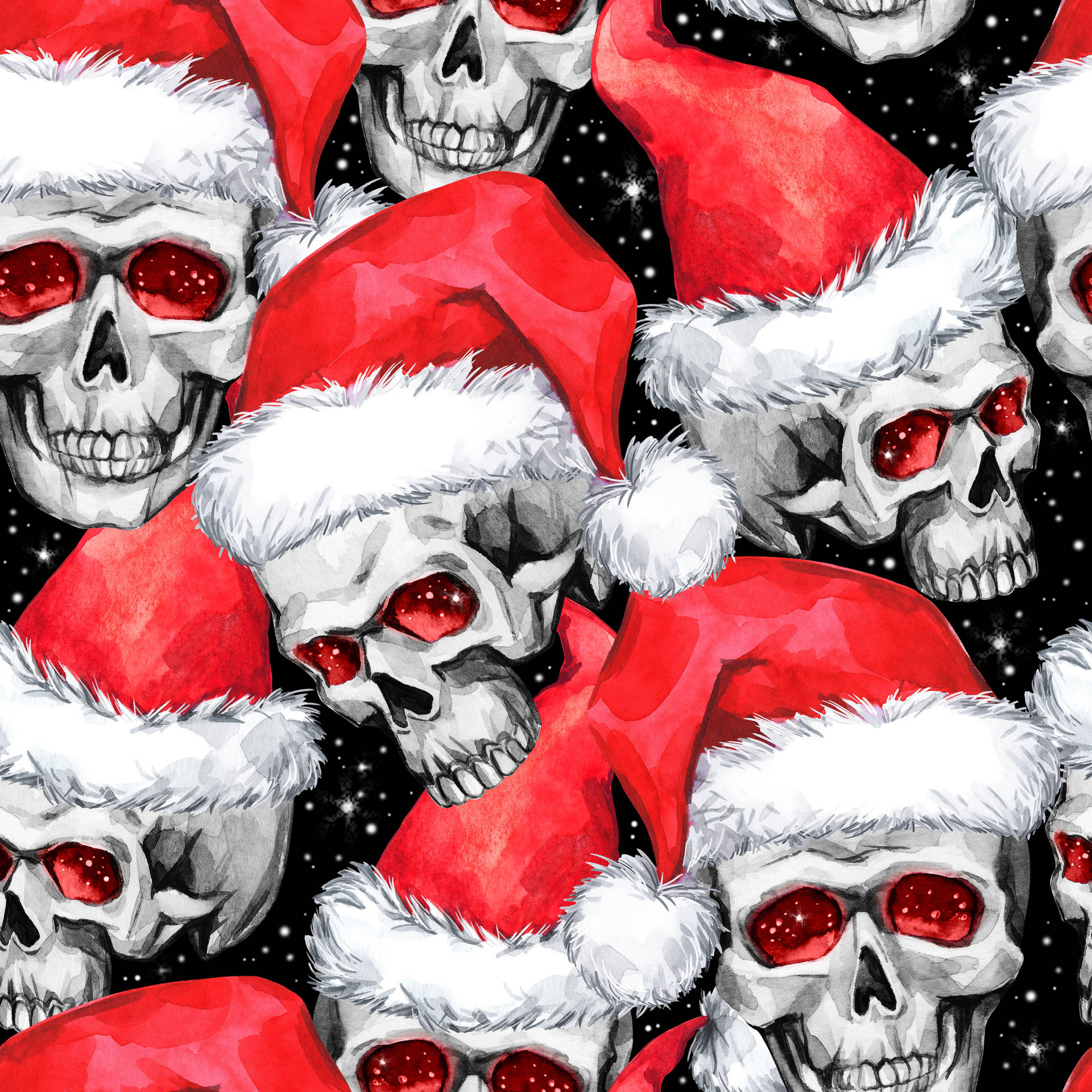 Pile Of Scary Christmas Skulls Wallpaper