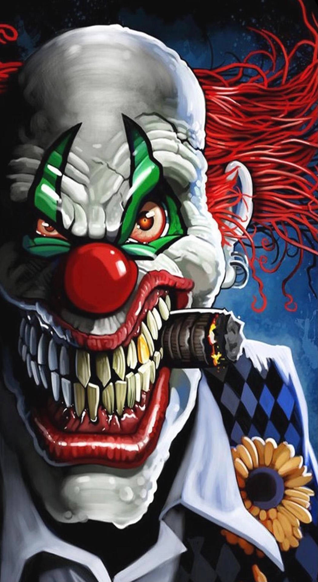 Unleashing Horror: Scary Clown Artwork Wallpaper