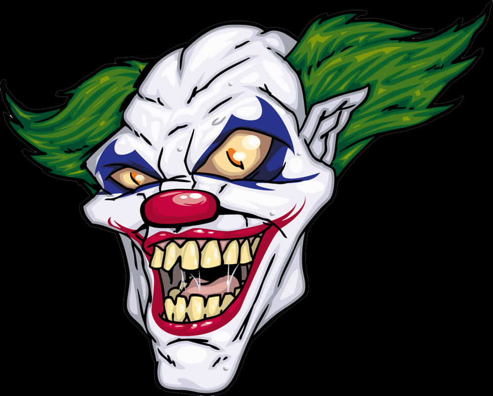 Scary Clown Face Illustration PNG