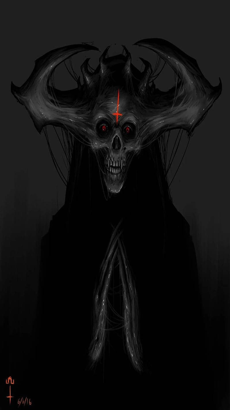 Illustrazionespaventosa Di Un Diavolo Oscuro Sfondo