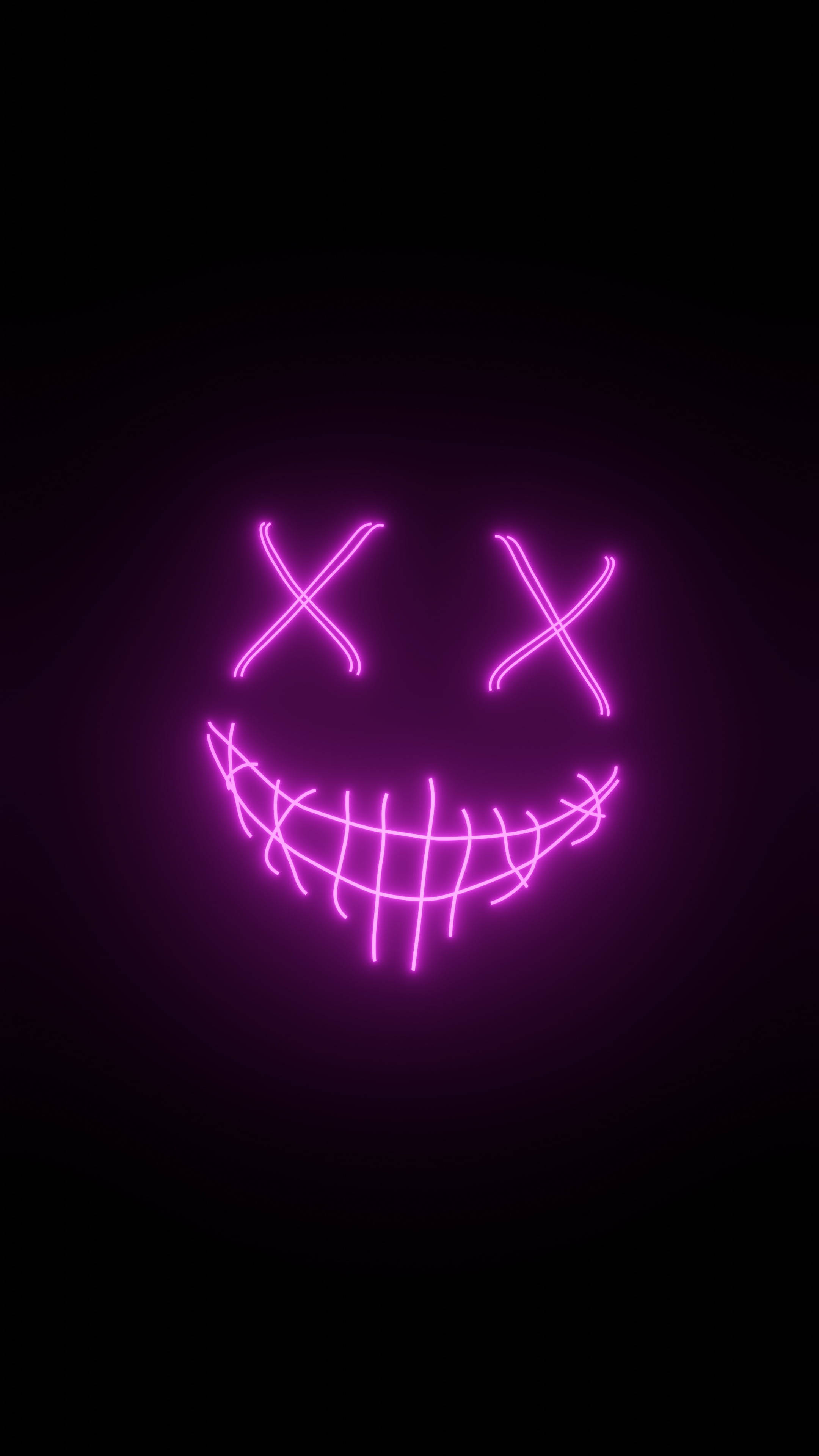 Scary Face Black And Purple Phone Wallpaper