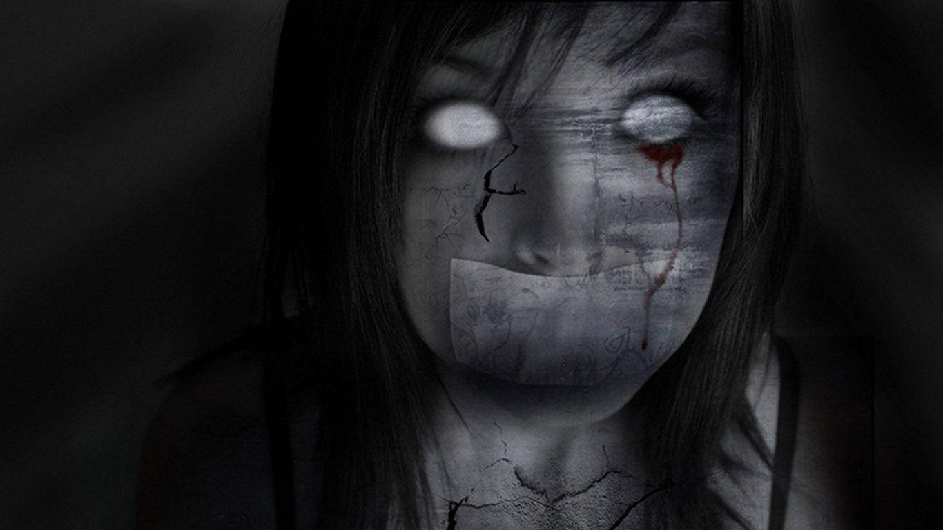 Scary Face Taped Mouth Wallpaper