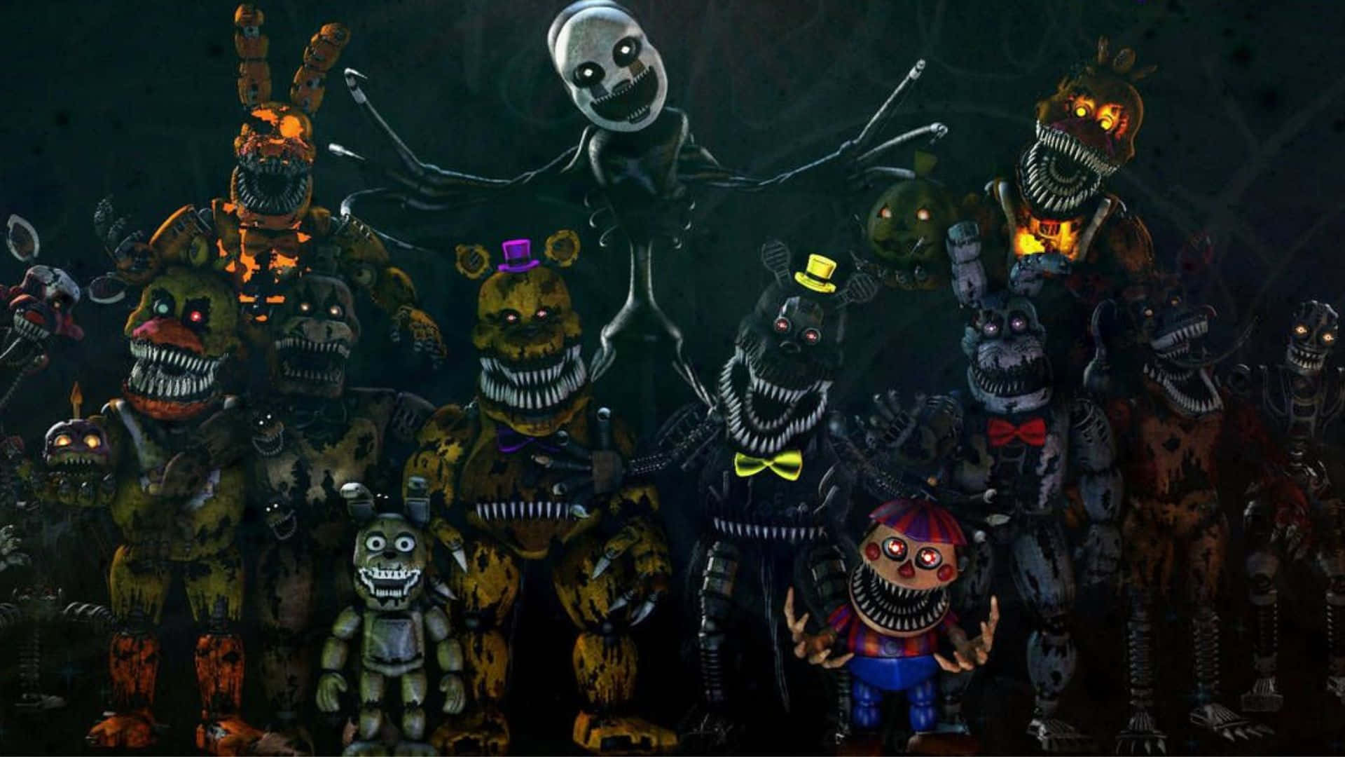 Frightening Five Nights at Freddy's Characters Wallpaper