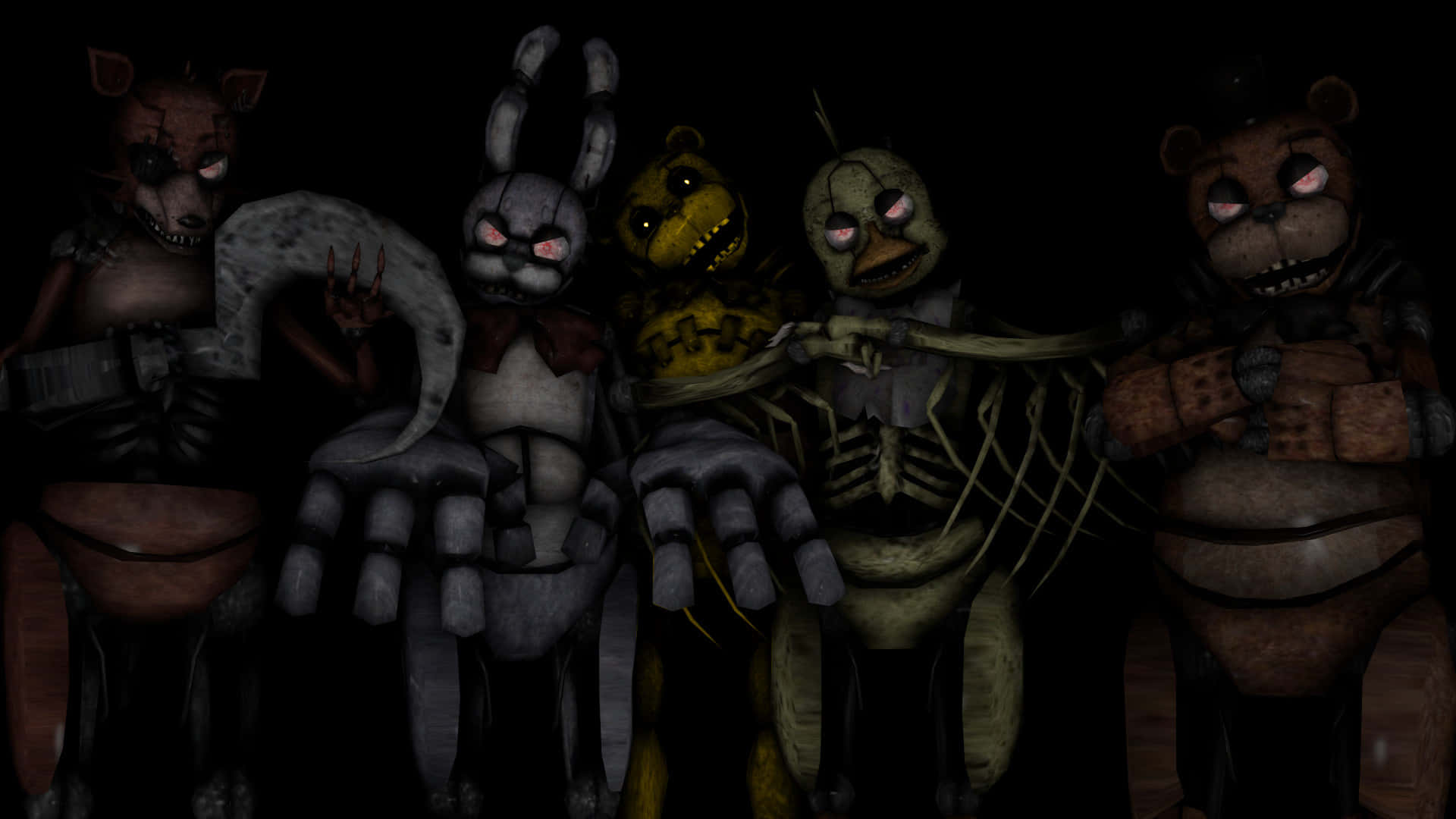 Creepy Animatronics from Five Nights at Freddy's Wallpaper