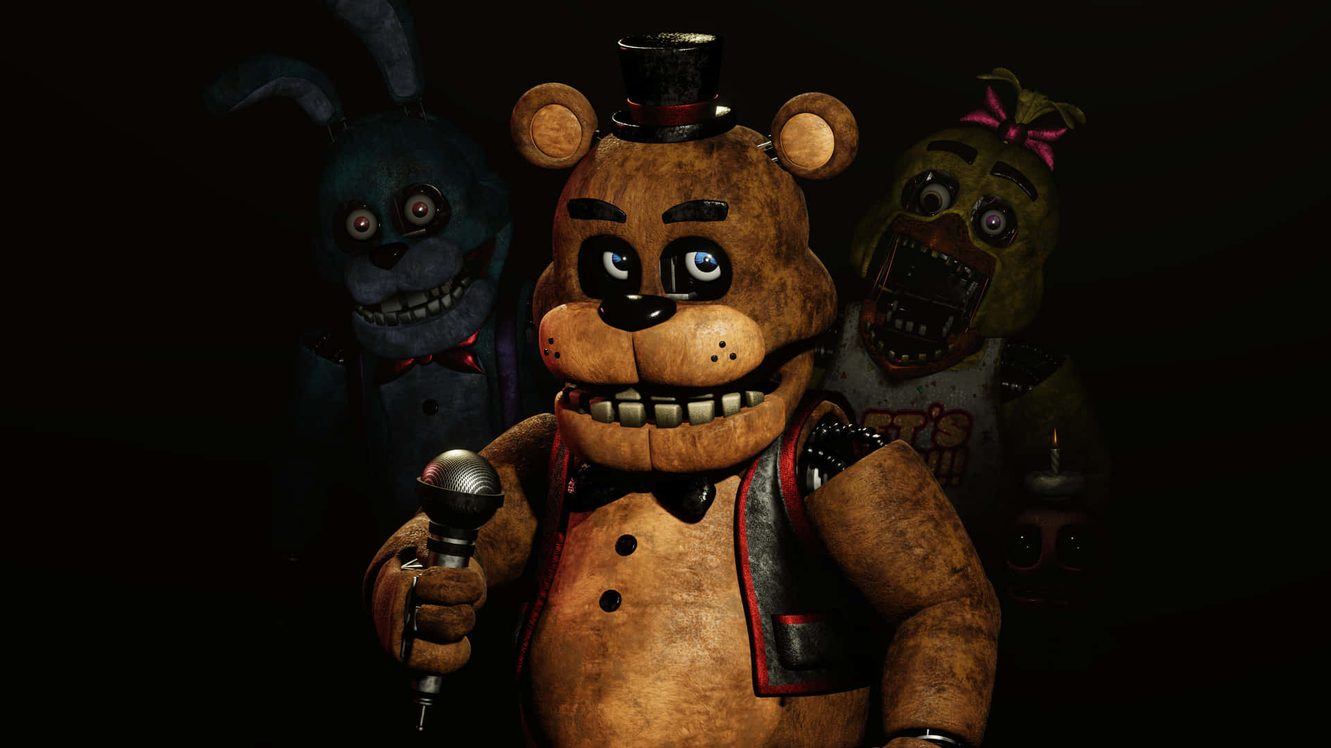Scary Fnaf Freddy Holding A Mic Picture