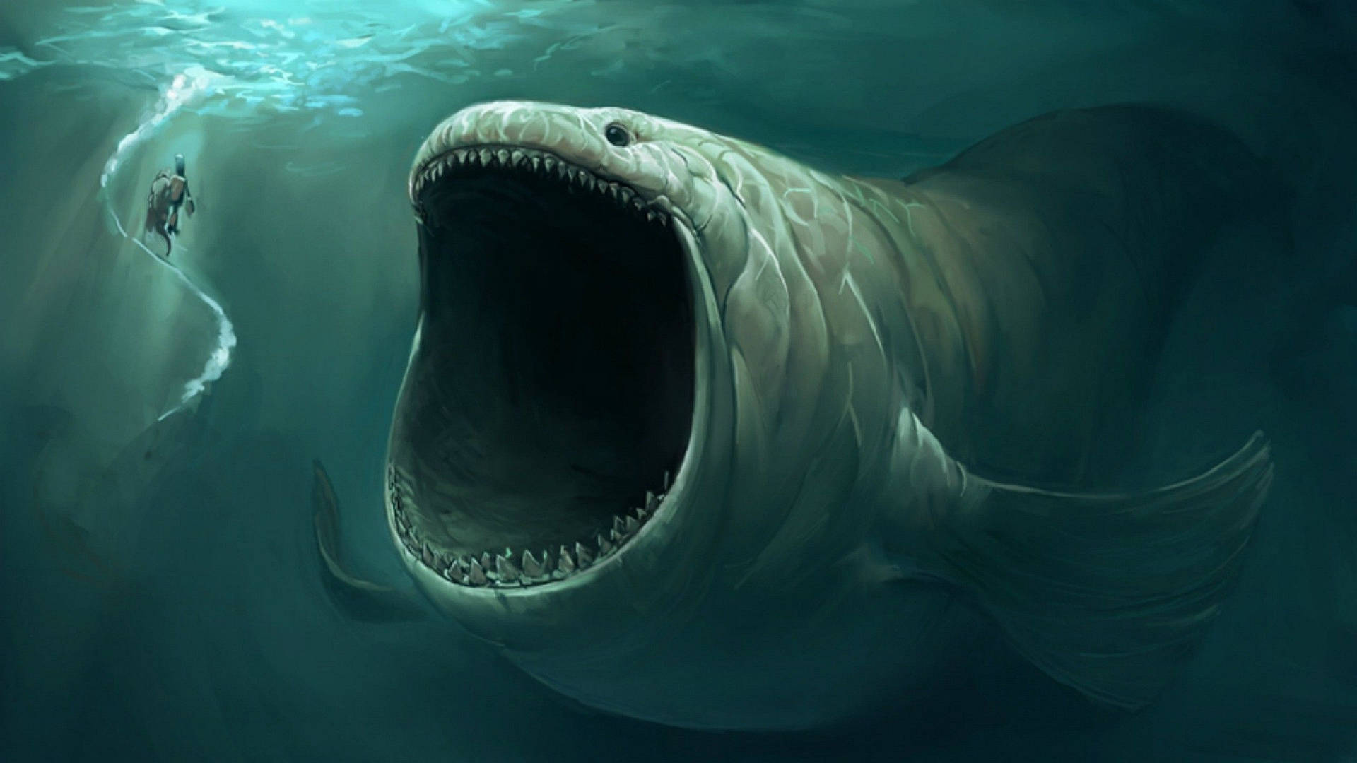 Scary Giant Underwater Creature Wallpaper