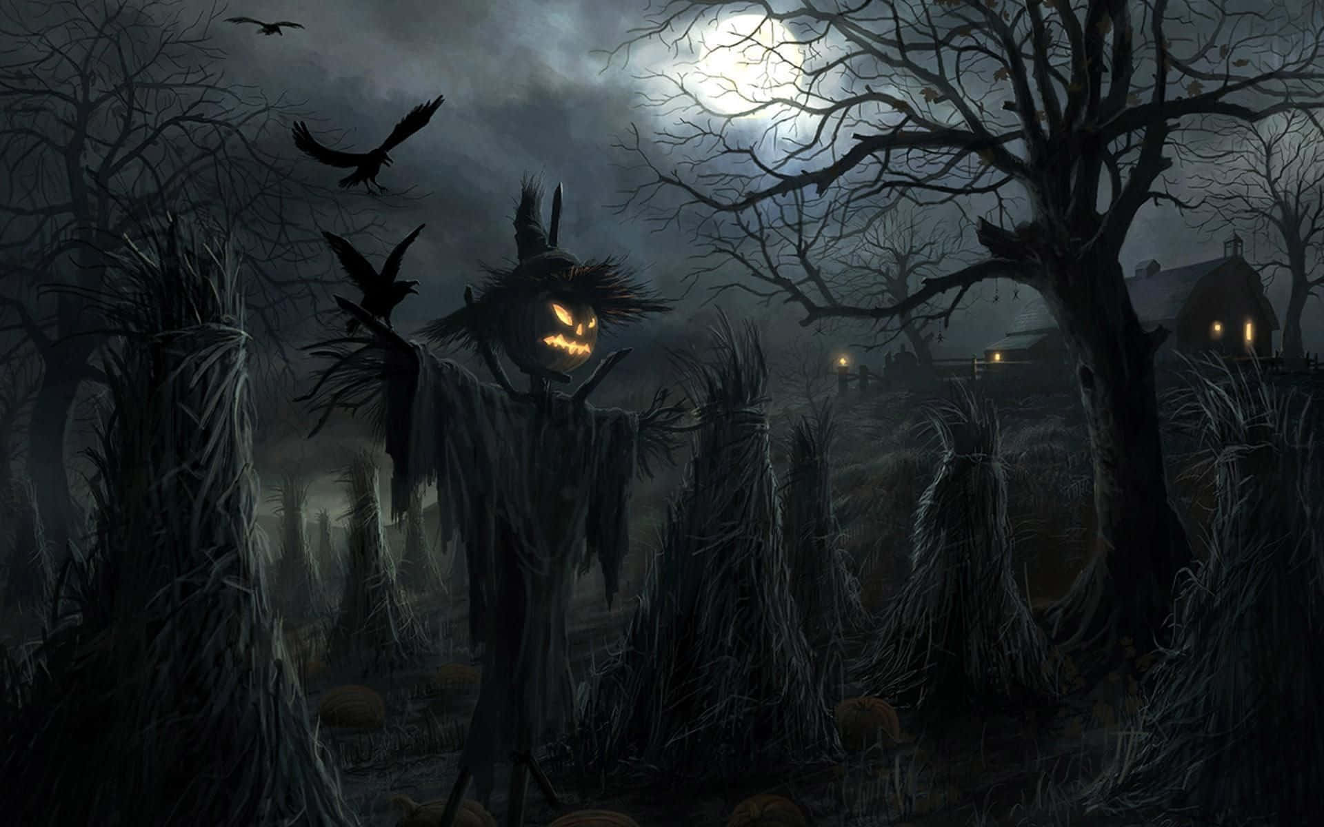 Escarecrowde Halloween Aterrador Para El Escritorio Fondo de pantalla