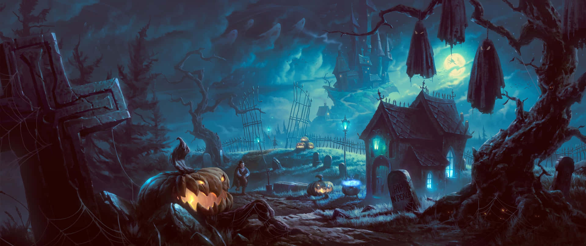 Diesesgruselige Desktop-hintergrundbild Bringt Dich In Die Halloween-stimmung Wallpaper