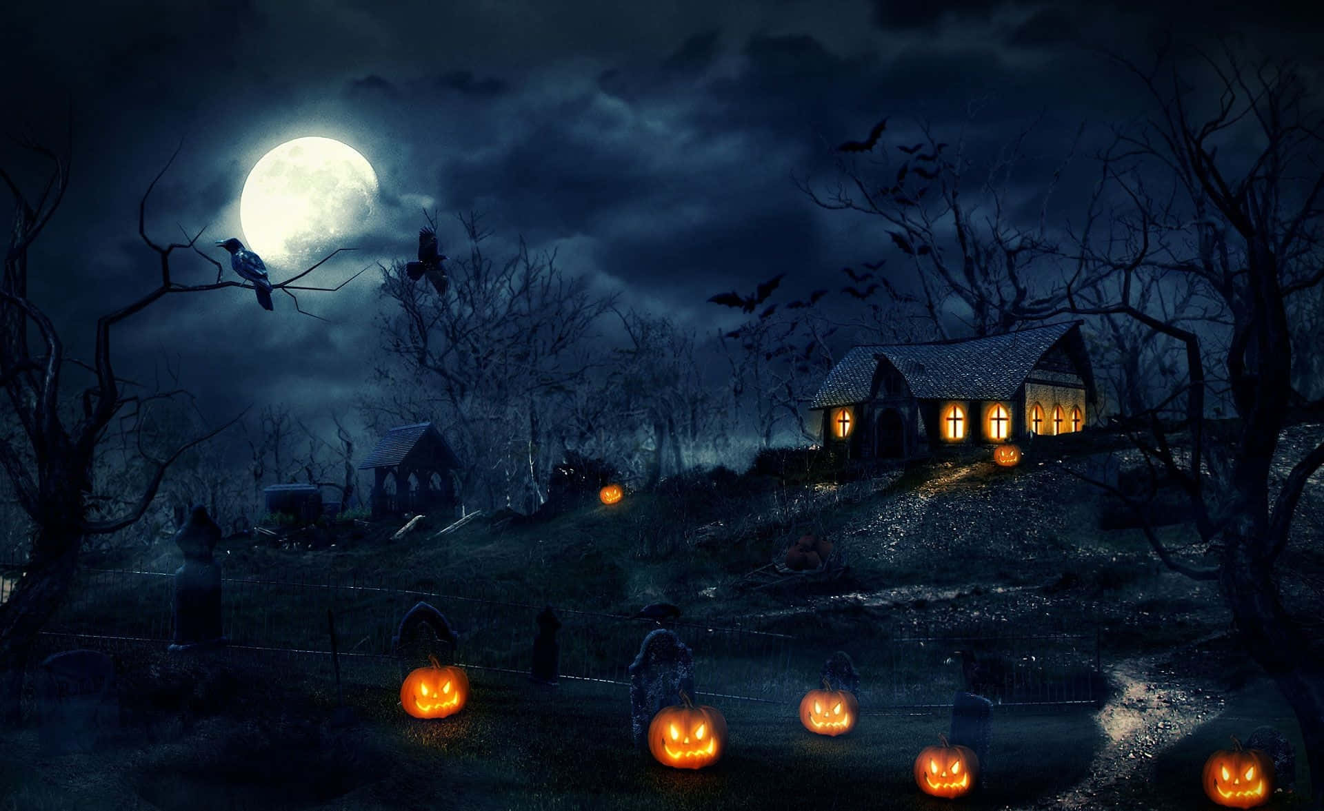 "A Spooky Halloween Desktop to Bring Chills" Wallpaper