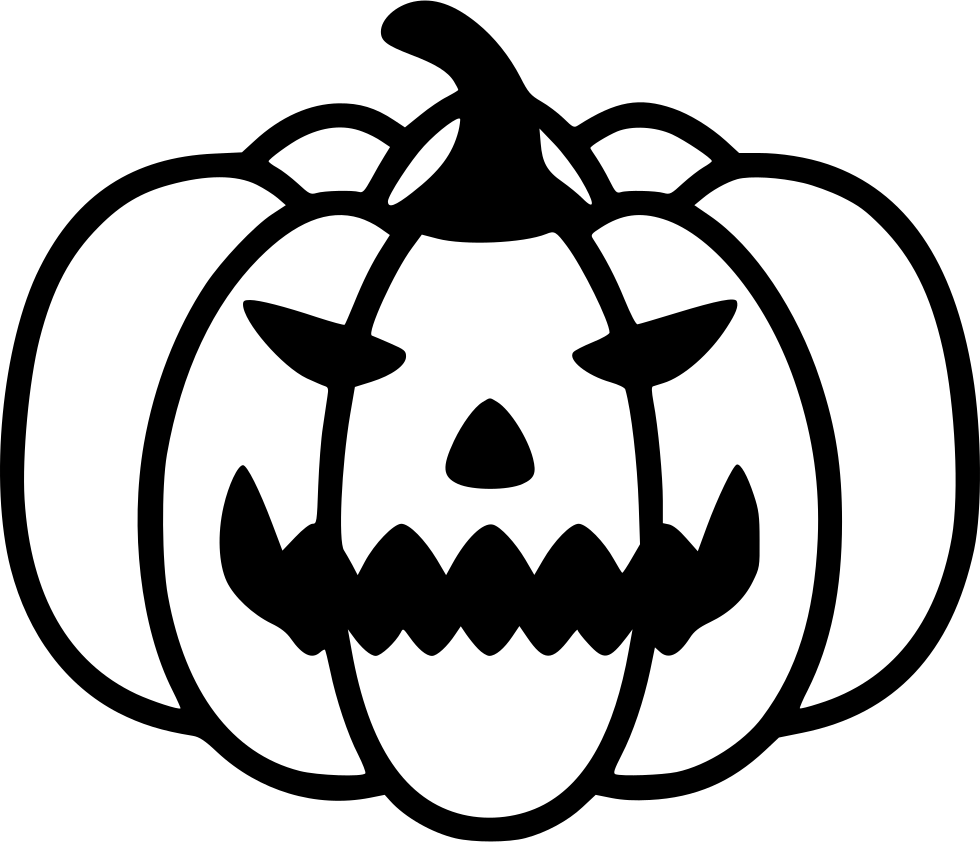 Scary Halloween Pumpkin Outline PNG