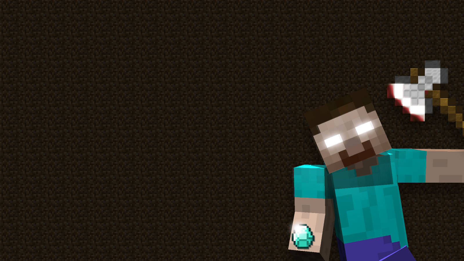 Scary Minecraft Herobrine With Axe Background