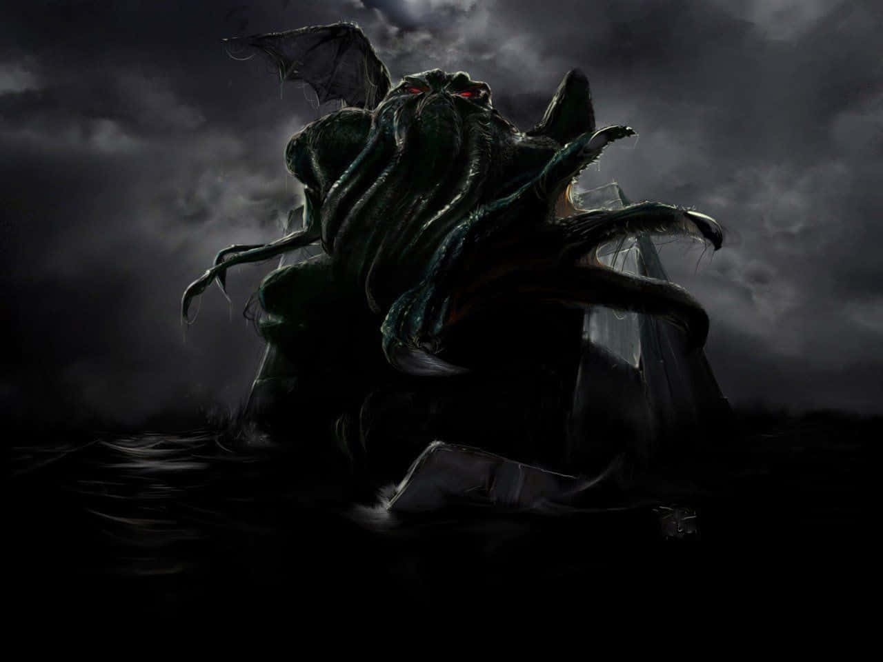Scary Monster Cthulhu In Ocean Pictures 1280 x 960 Picture