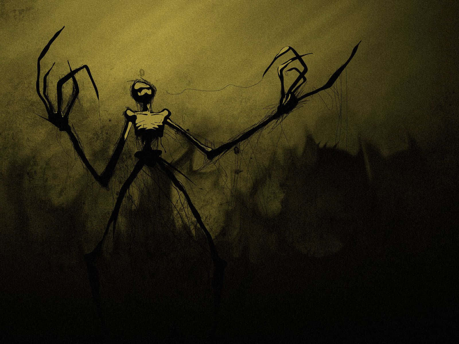 Imágenesde Bocetos De Monstruos Aterradores En La Oscuridad.