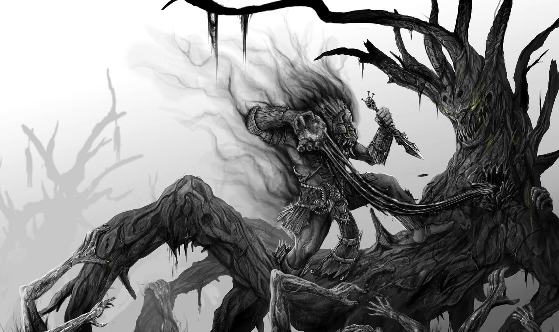 Skræmmende monster djævle træ Billeder Tapete