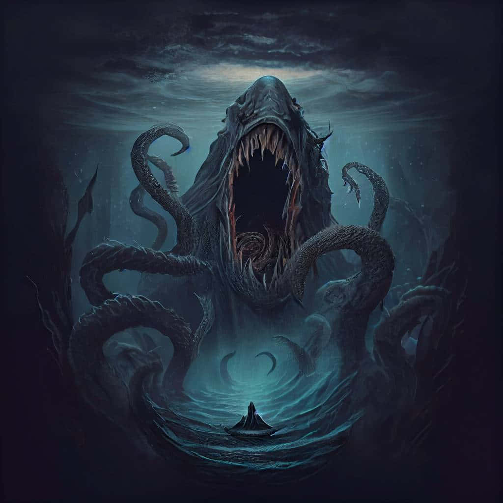 Digital Art Scary Ocean Monster Cthulhu Picture 1024 x 1024 Picture