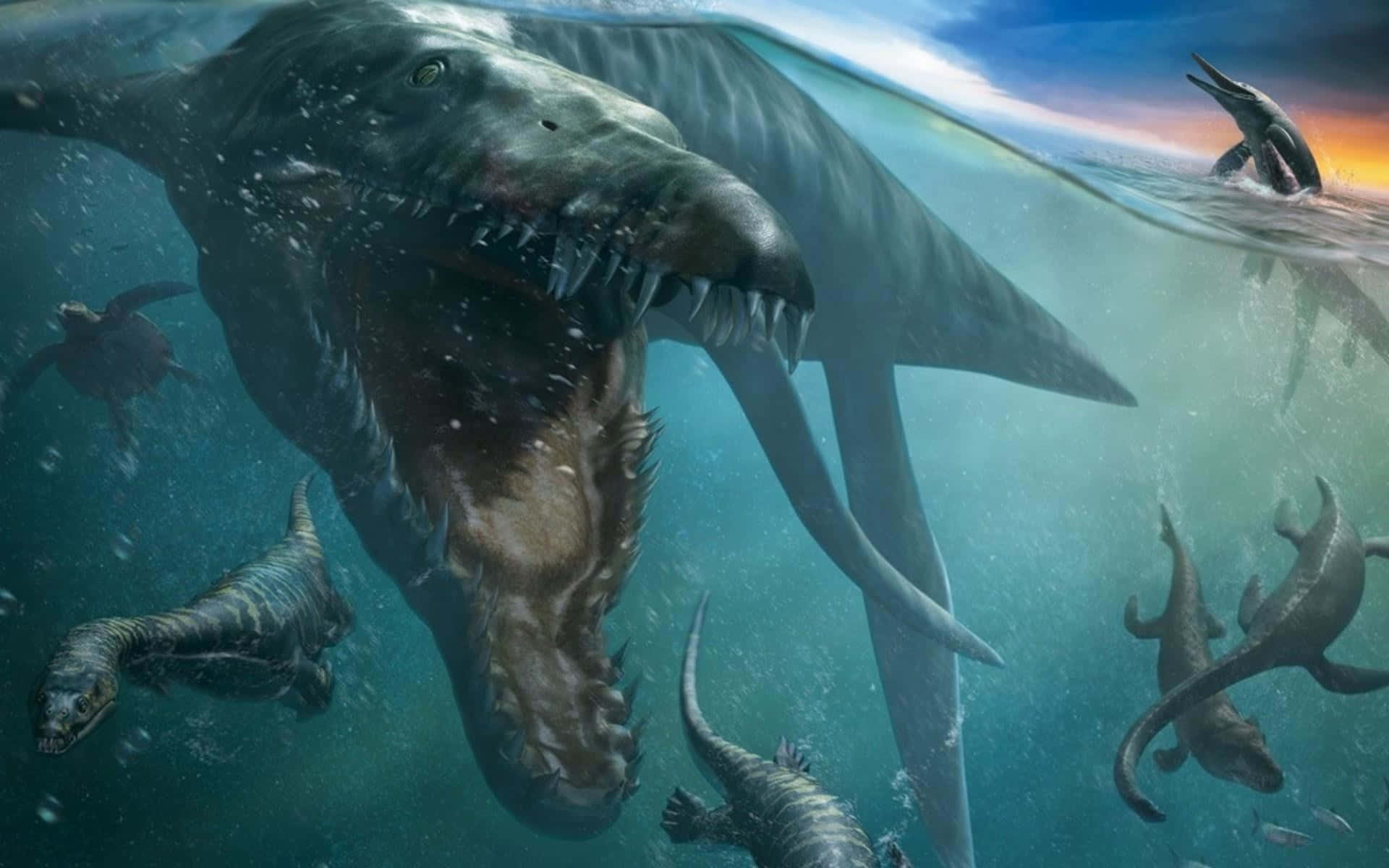 Prehistoric Sea Monster Scary Ocean Picture 1920 x 1200 Picture