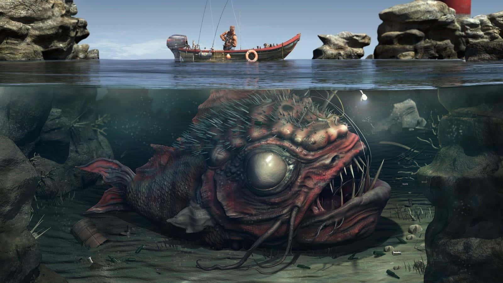 Digital Art Scary Ocean Picture 1600 x 900 Picture