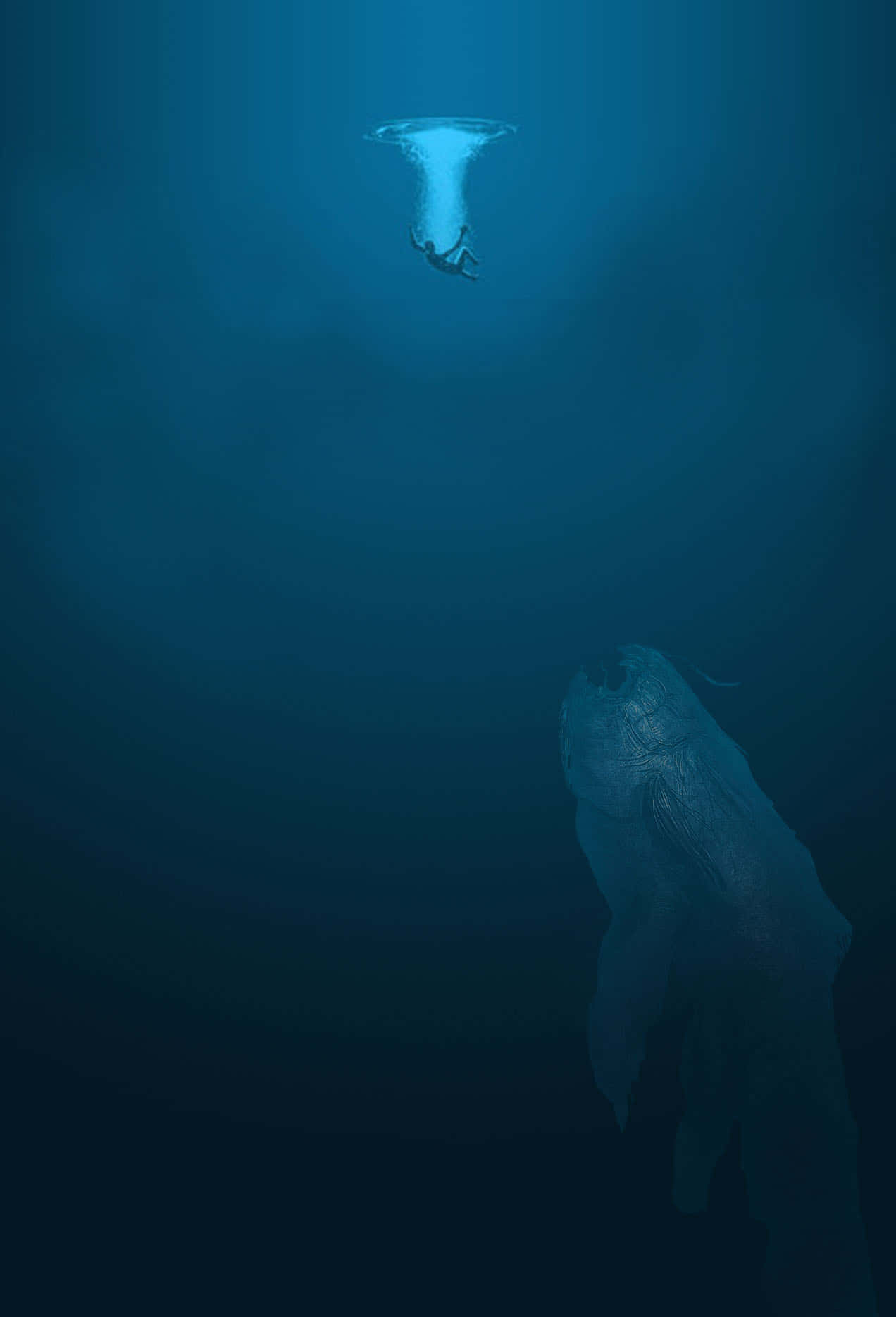 Man Drowning With Scary Ocean Monster Picture 1272 x 1869 Picture