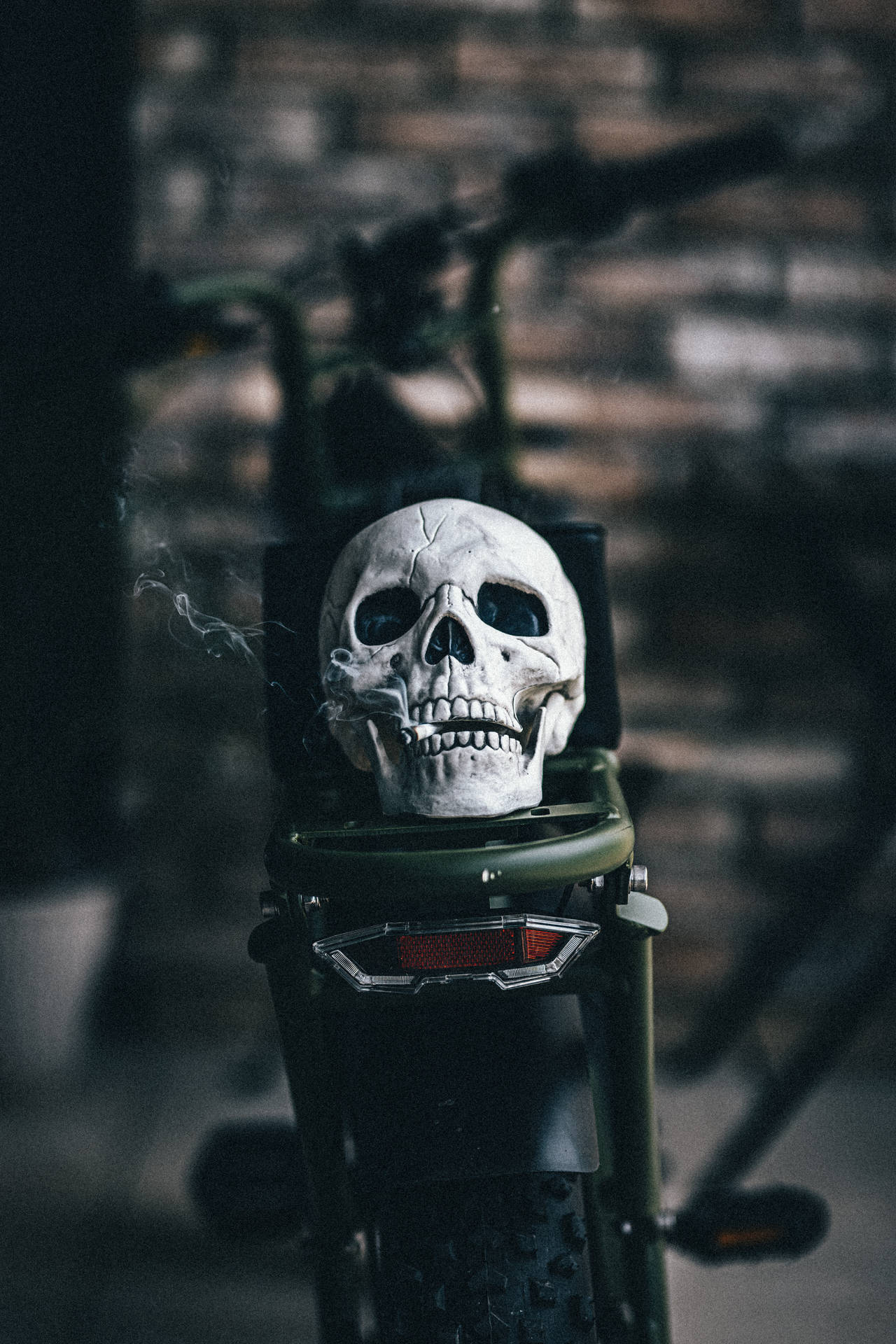 Scary Skull On A Bike Wallpaper