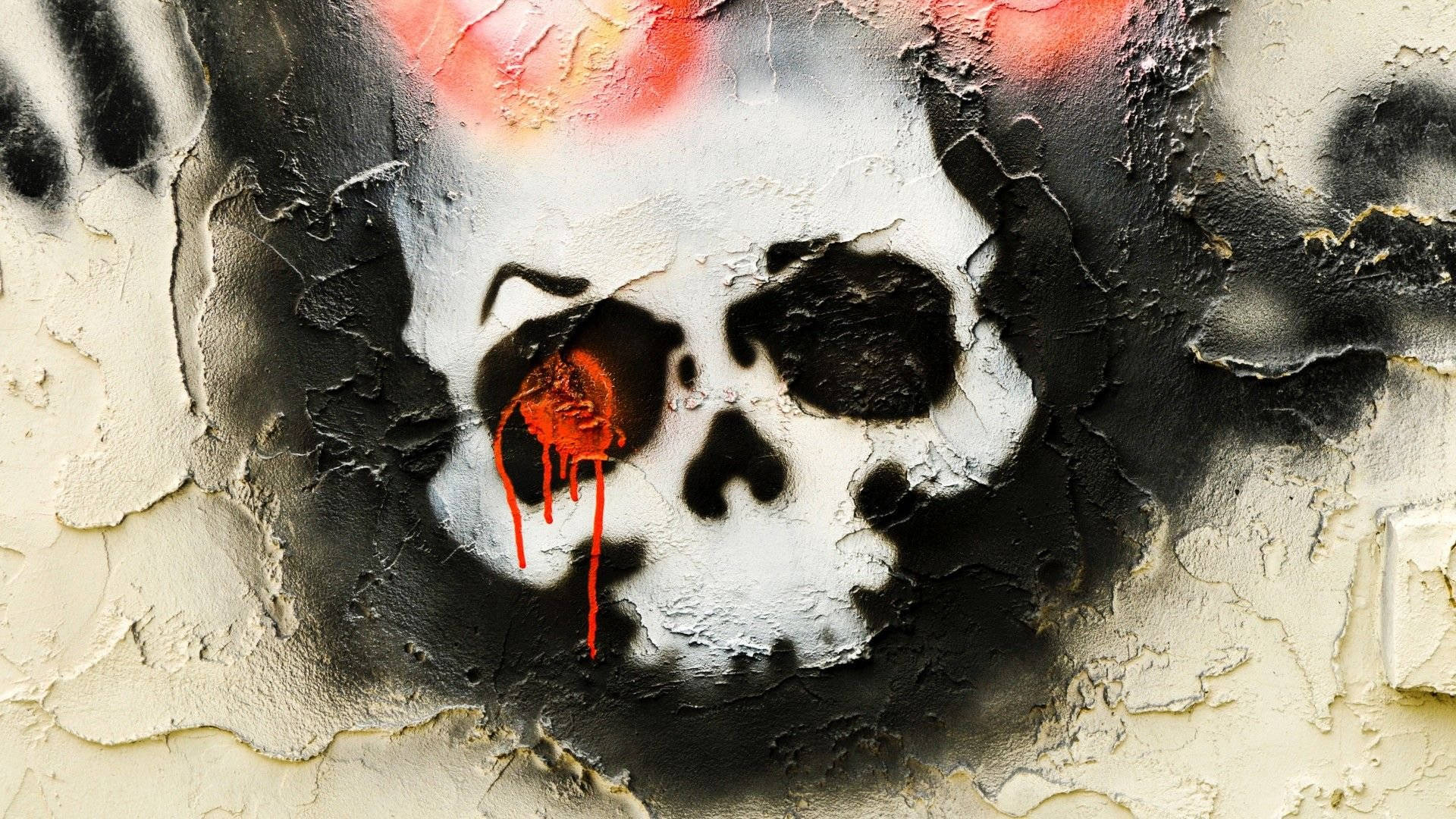 Scary Skull Urban Art Wallpaper