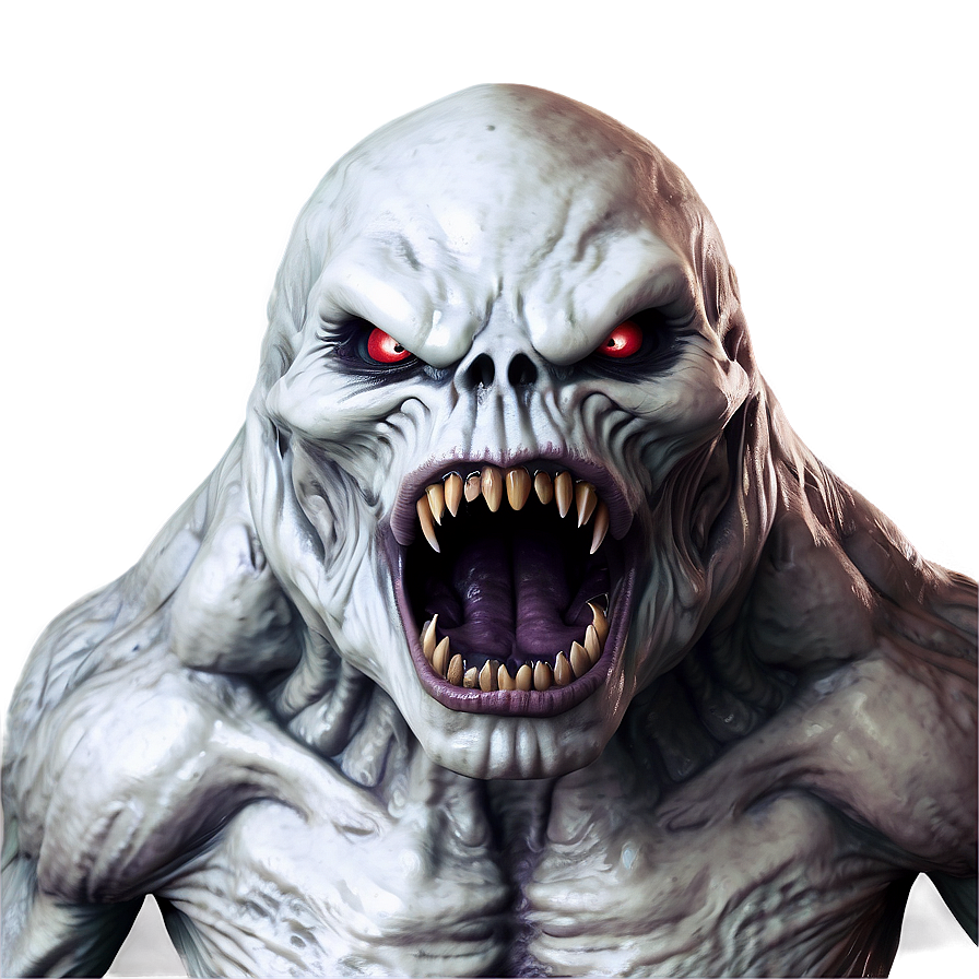 Scary White Monster Drawing Png 16 PNG