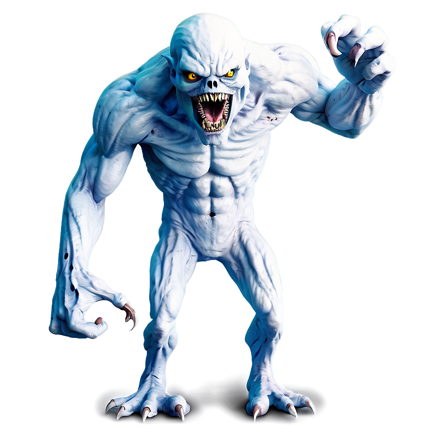 Scary White Monster Drawing Png Exs PNG