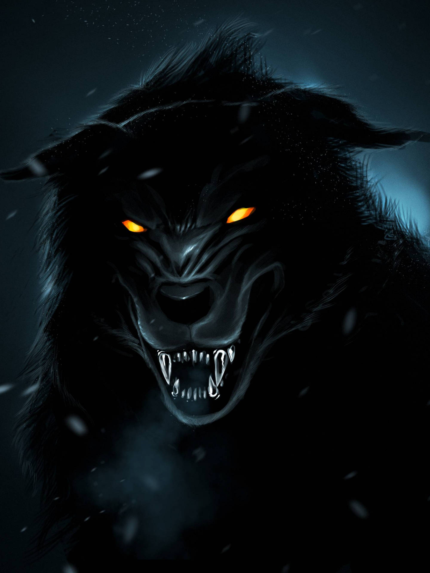 Scary Wolf Howling In The Moonlight Wallpaper