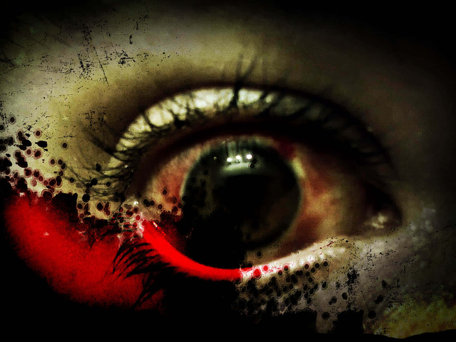 A Red Eye With Blood On It