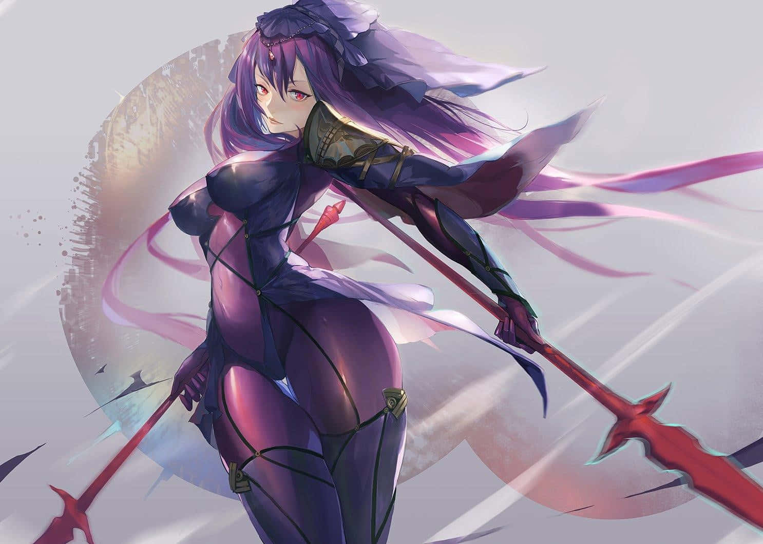 Scathach Skadi From Fate Grand Order In Majestic Pose Wallpaper
