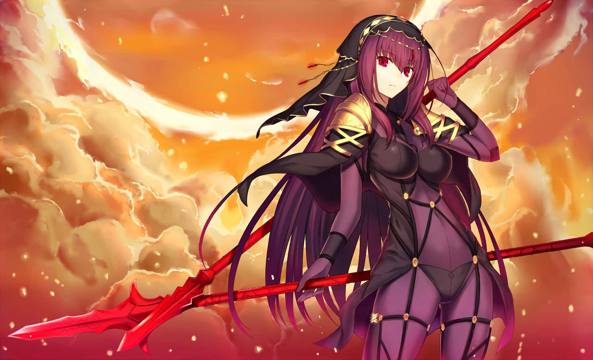 Scathach Skadi, The Queen Of Shadows In Her Serene Form Wallpaper