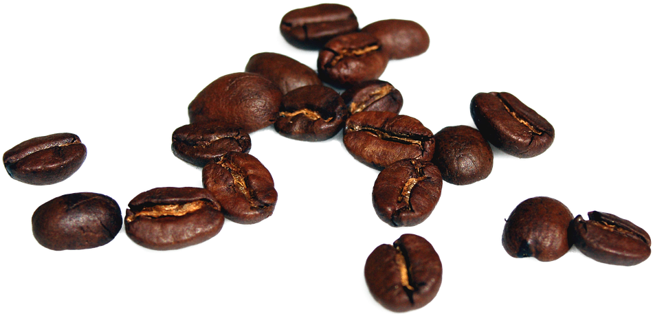 Scattered Coffee Beans Transparent Background PNG
