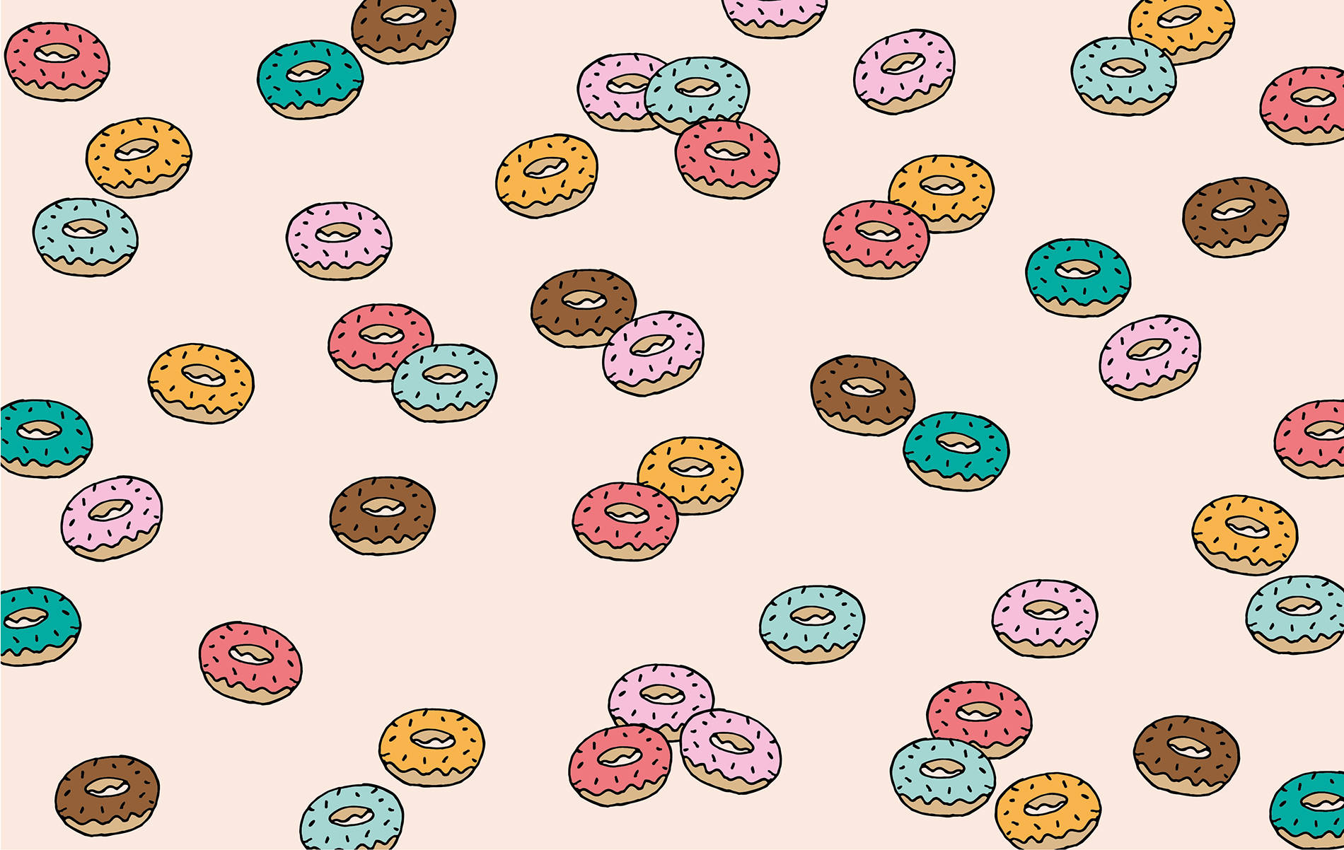 Scattered Glazed Donuts Wallpaper