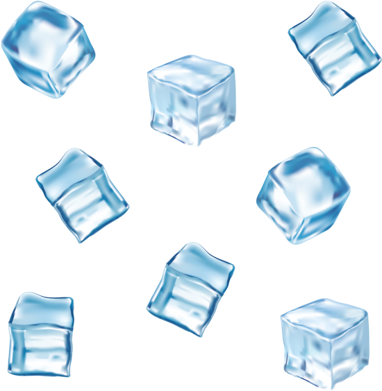 Scattered Ice Cubes Pattern PNG