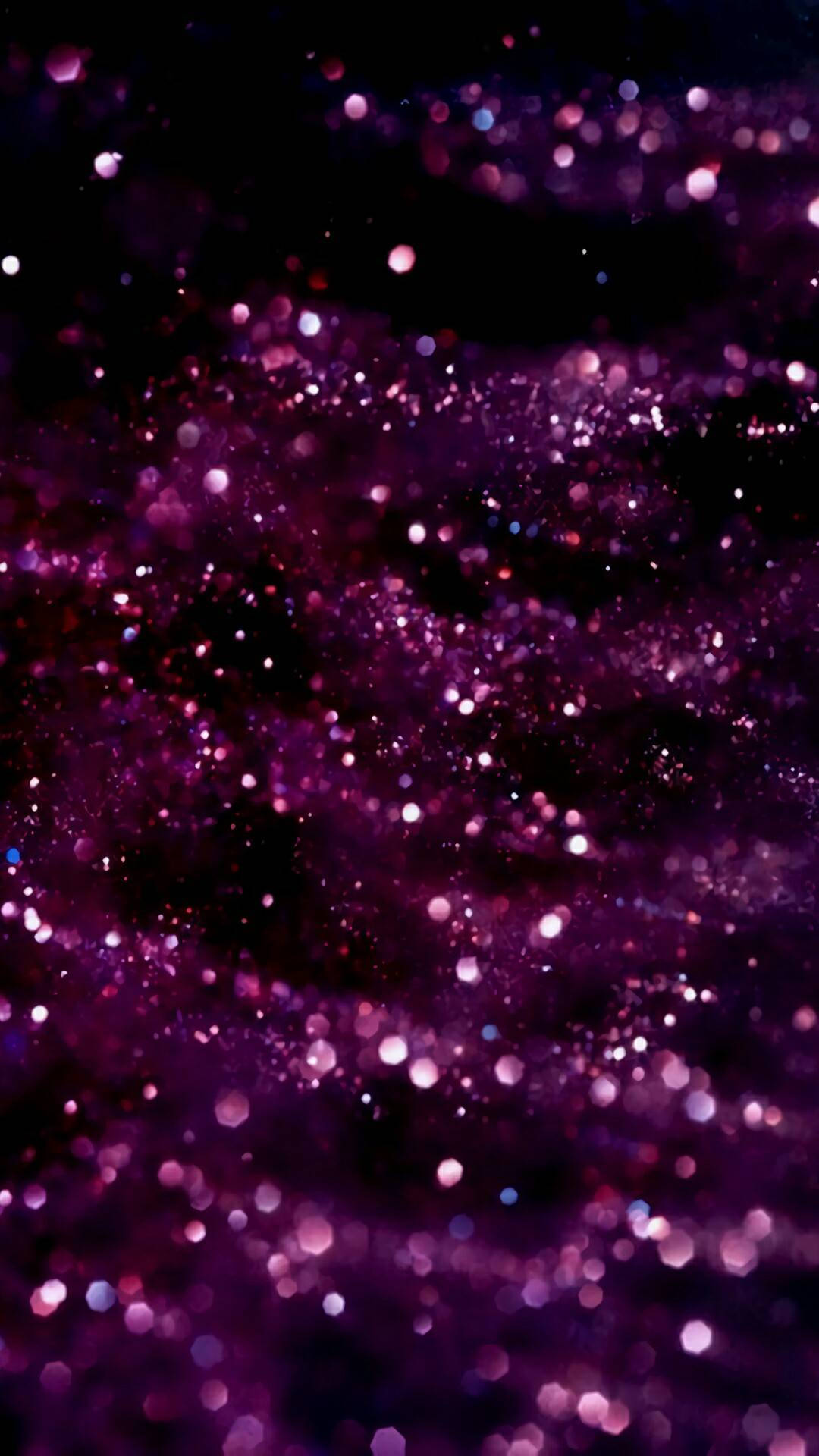 Scattered Pink And Purple Glitter Black Backdrop