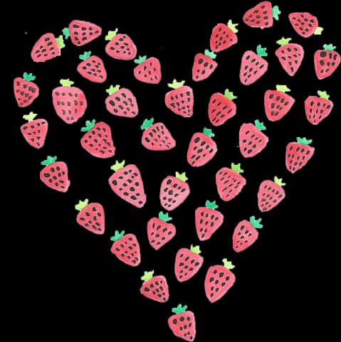 Scattered Strawberries Pattern PNG