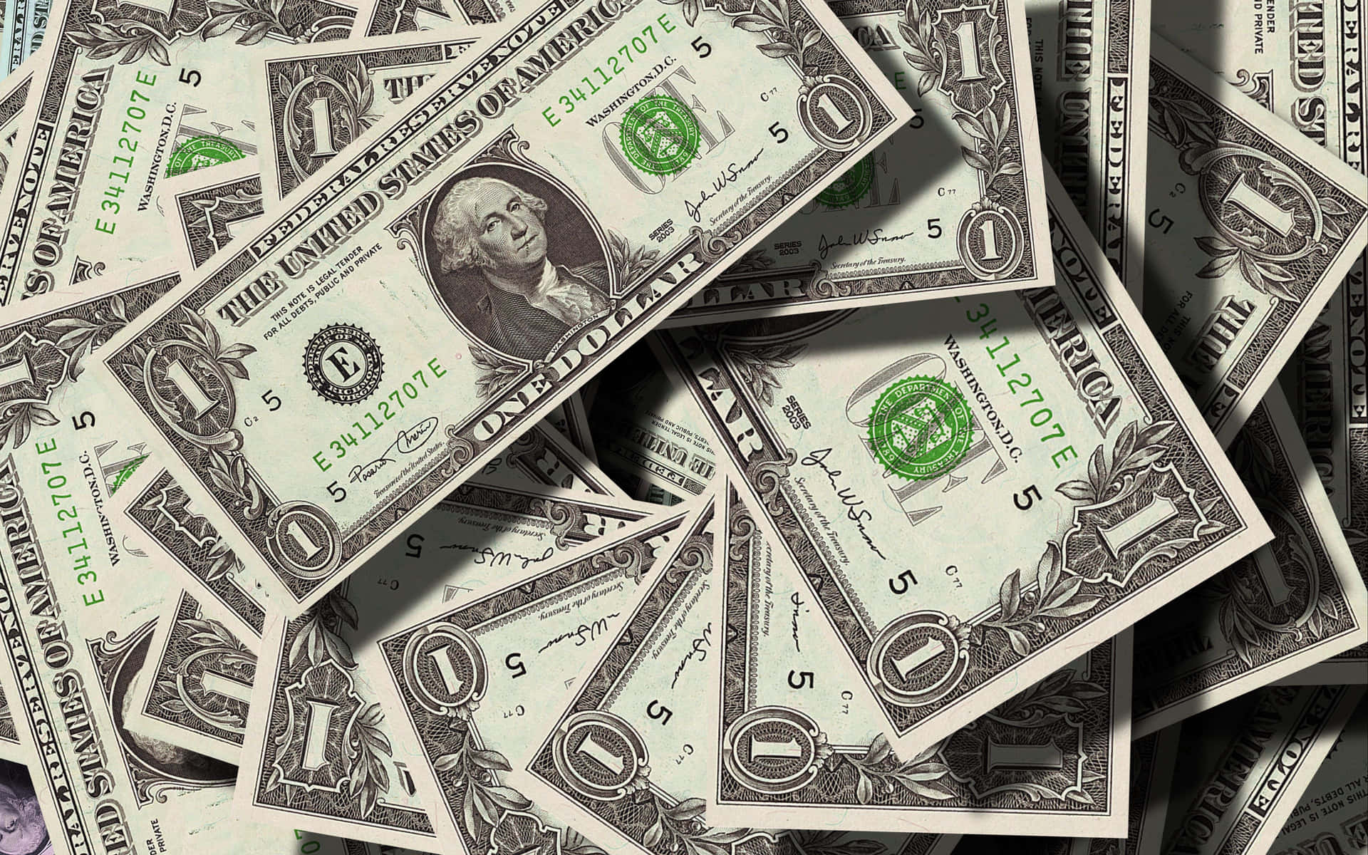 Scattered U S Dollar Bills Wallpaper