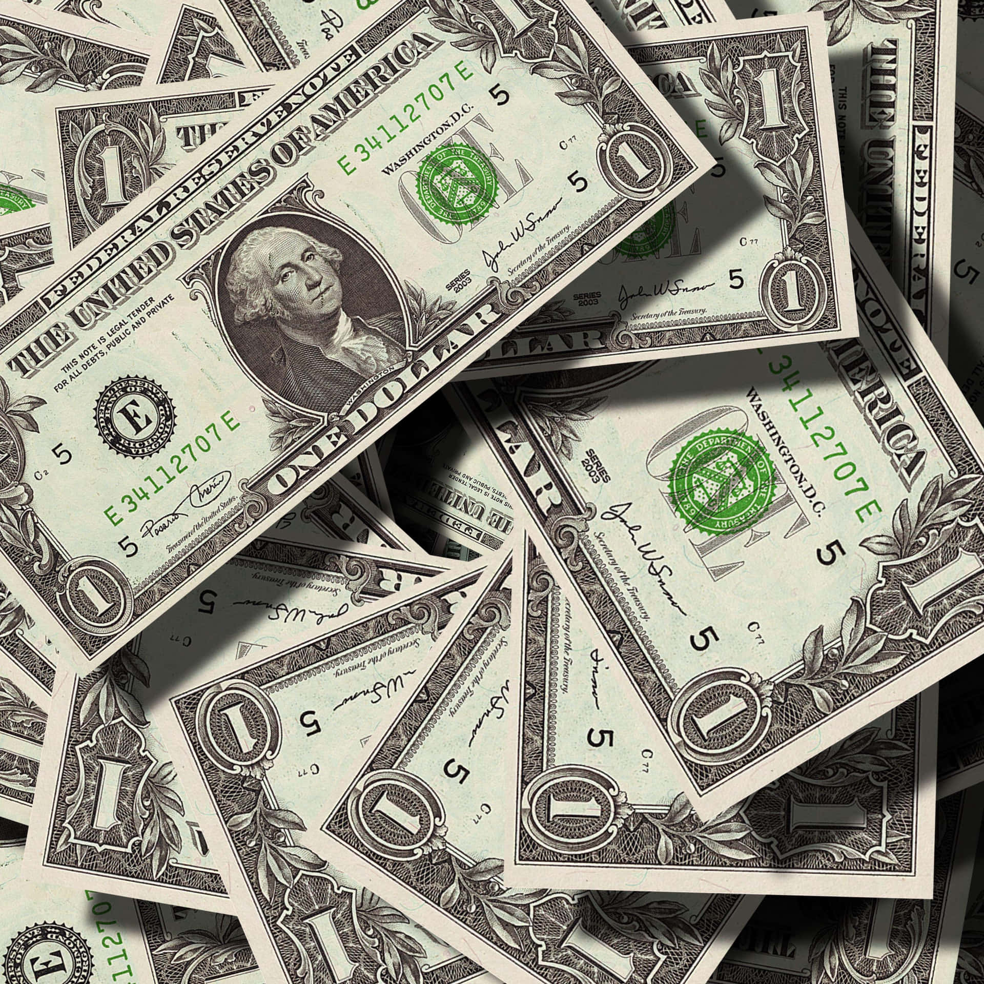 Scattered U S Dollar Bills Wallpaper