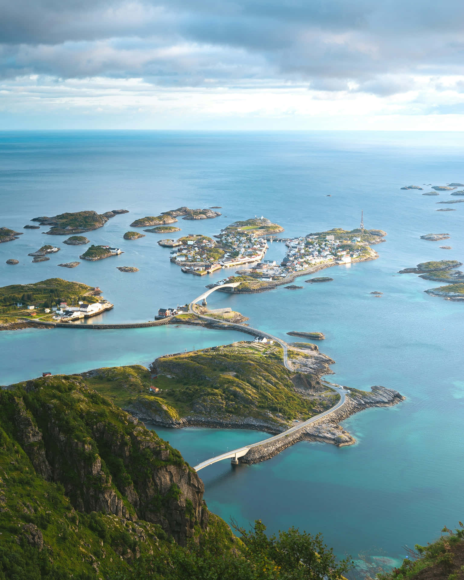Scenic Archipelago Coastal Town Wallpaper