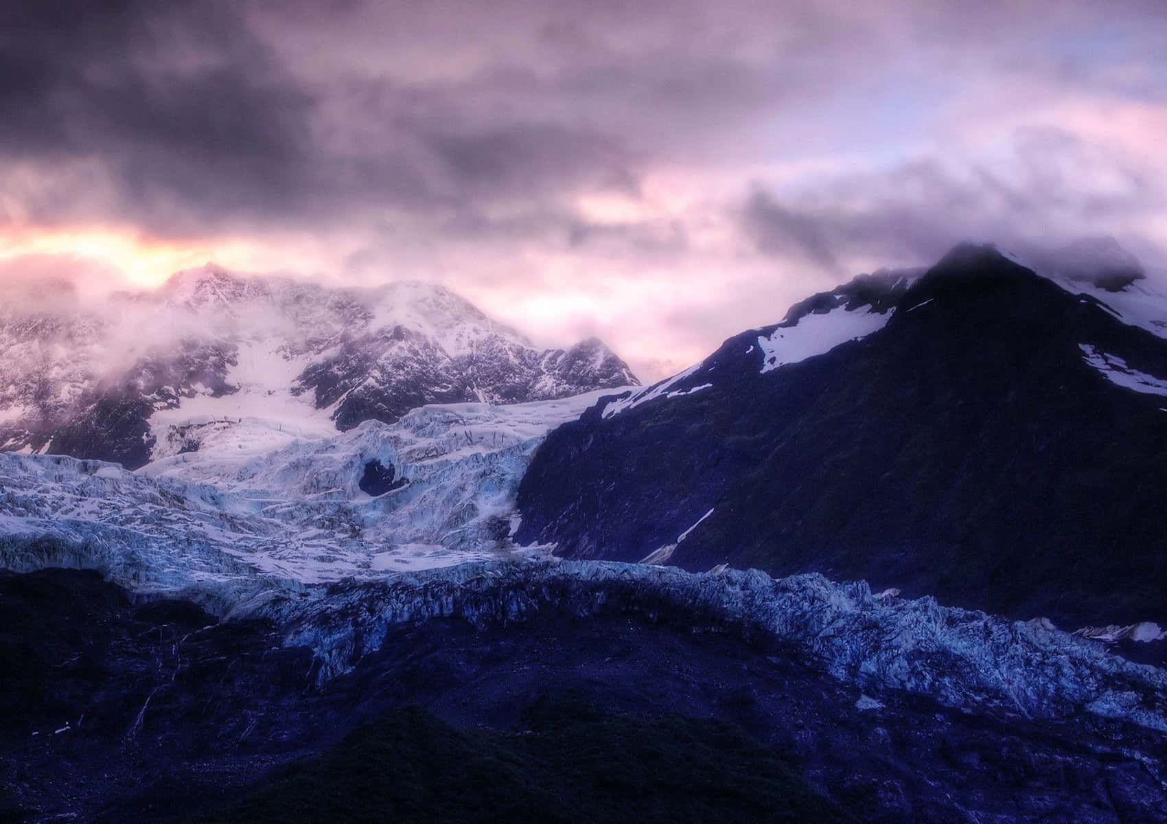 Scenic Desktop Dark Mountains Wallpaper
