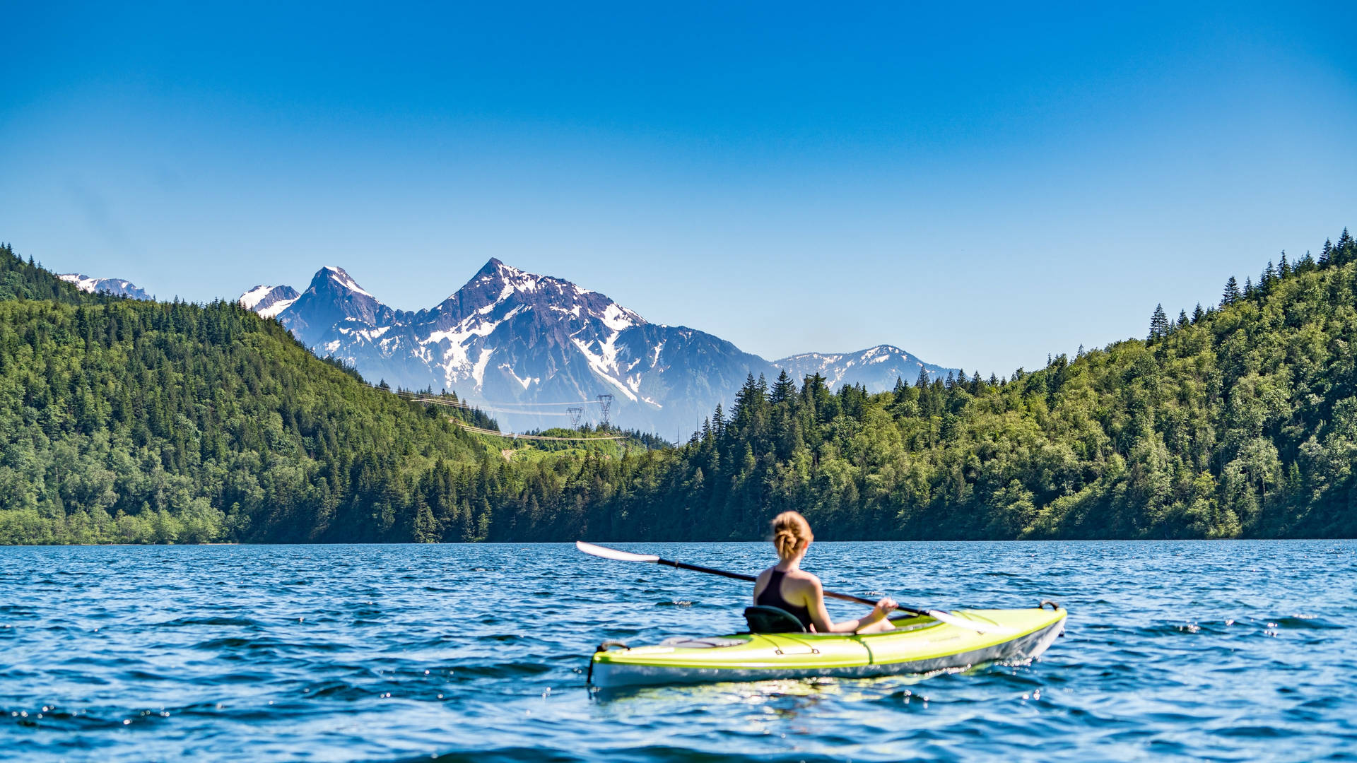 Scenic Lake Kayaking Wallpaper