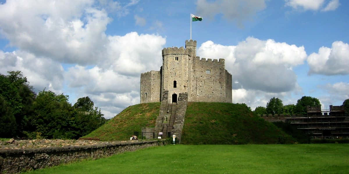 Maestosavista Panoramica Del Castello Di Cardiff Sfondo